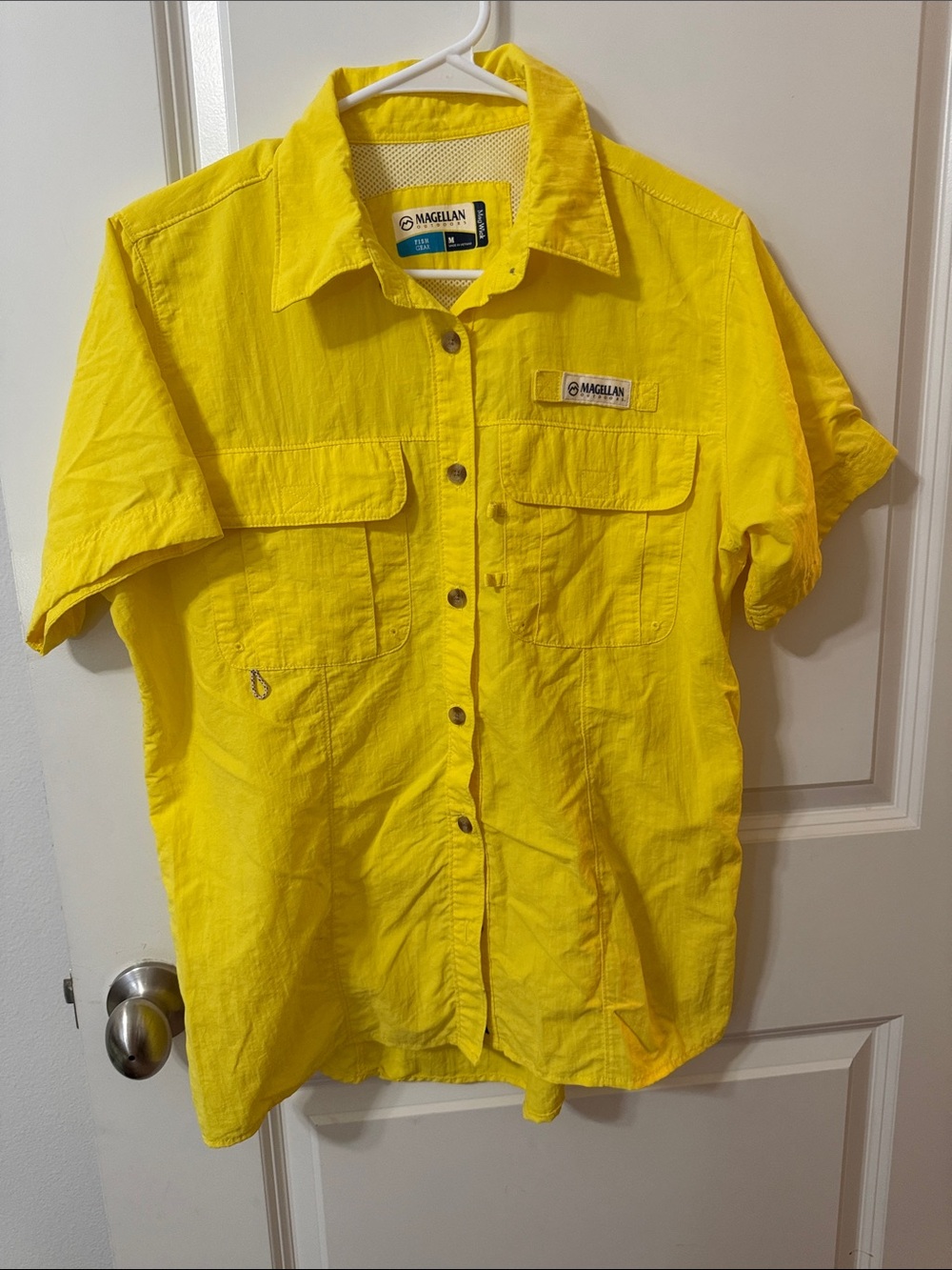 Magellan Outdoors Short-Sleeve Button-Down Shirt in Yellow
